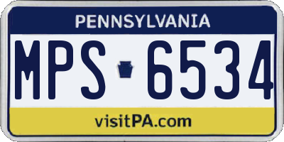 PA license plate MPS6534