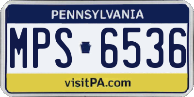 PA license plate MPS6536