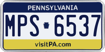 PA license plate MPS6537