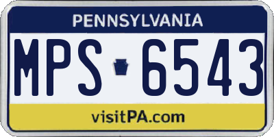 PA license plate MPS6543
