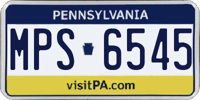 PA license plate MPS6545