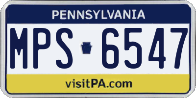 PA license plate MPS6547