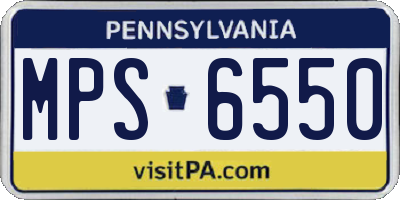 PA license plate MPS6550