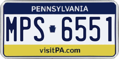 PA license plate MPS6551