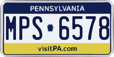 PA license plate MPS6578