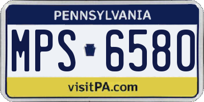 PA license plate MPS6580