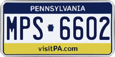 PA license plate MPS6602