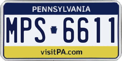 PA license plate MPS6611