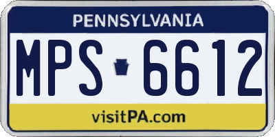PA license plate MPS6612