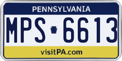 PA license plate MPS6613