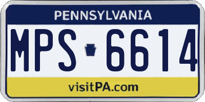 PA license plate MPS6614