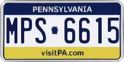 PA license plate MPS6615