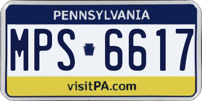 PA license plate MPS6617