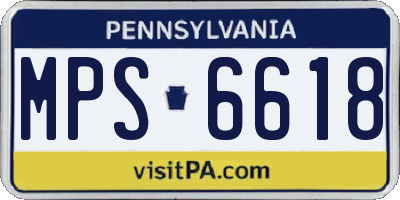 PA license plate MPS6618