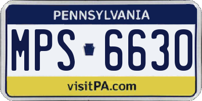 PA license plate MPS6630