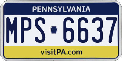 PA license plate MPS6637