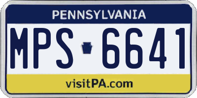 PA license plate MPS6641