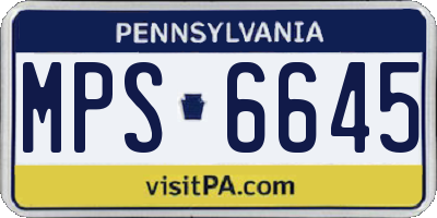 PA license plate MPS6645