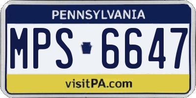 PA license plate MPS6647