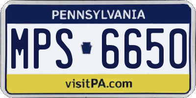 PA license plate MPS6650