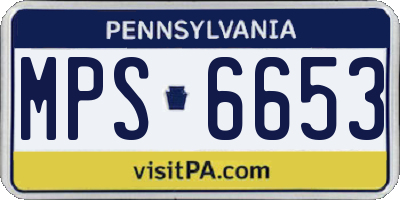 PA license plate MPS6653