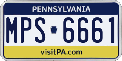 PA license plate MPS6661