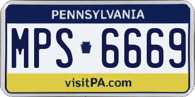 PA license plate MPS6669
