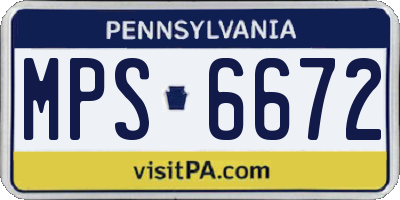 PA license plate MPS6672