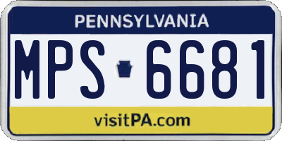 PA license plate MPS6681