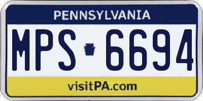 PA license plate MPS6694