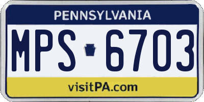 PA license plate MPS6703
