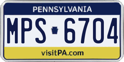 PA license plate MPS6704