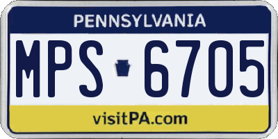 PA license plate MPS6705