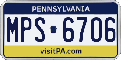 PA license plate MPS6706