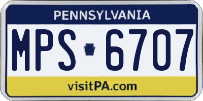 PA license plate MPS6707