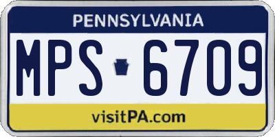 PA license plate MPS6709