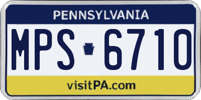 PA license plate MPS6710