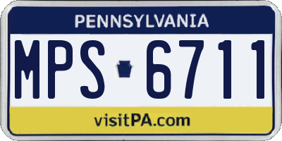 PA license plate MPS6711