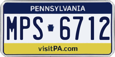 PA license plate MPS6712