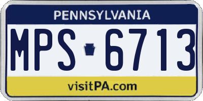 PA license plate MPS6713