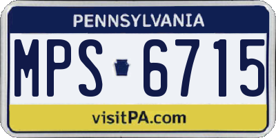 PA license plate MPS6715