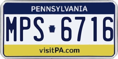 PA license plate MPS6716