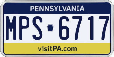 PA license plate MPS6717
