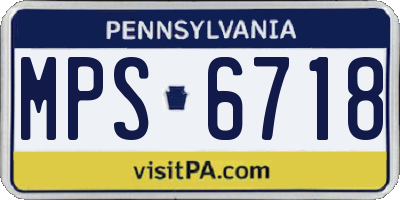 PA license plate MPS6718