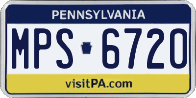 PA license plate MPS6720