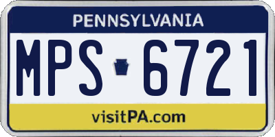 PA license plate MPS6721