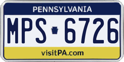 PA license plate MPS6726