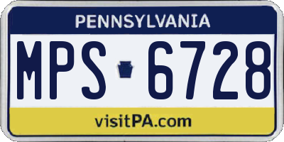 PA license plate MPS6728