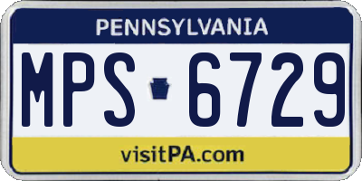 PA license plate MPS6729
