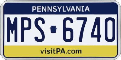 PA license plate MPS6740